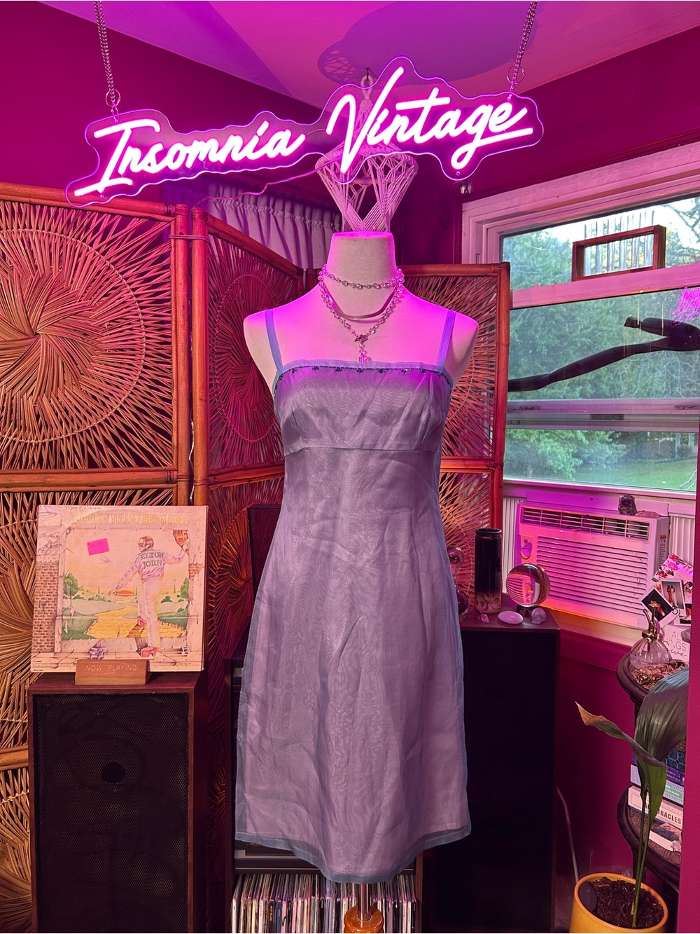Vintage 90s Lavender Midi Slip Dress